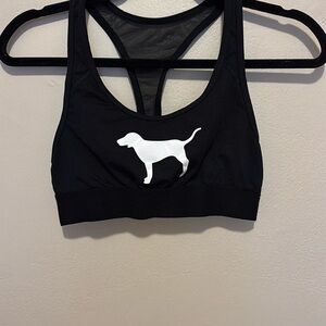 Black and White Dog Silhouette Athletic Top